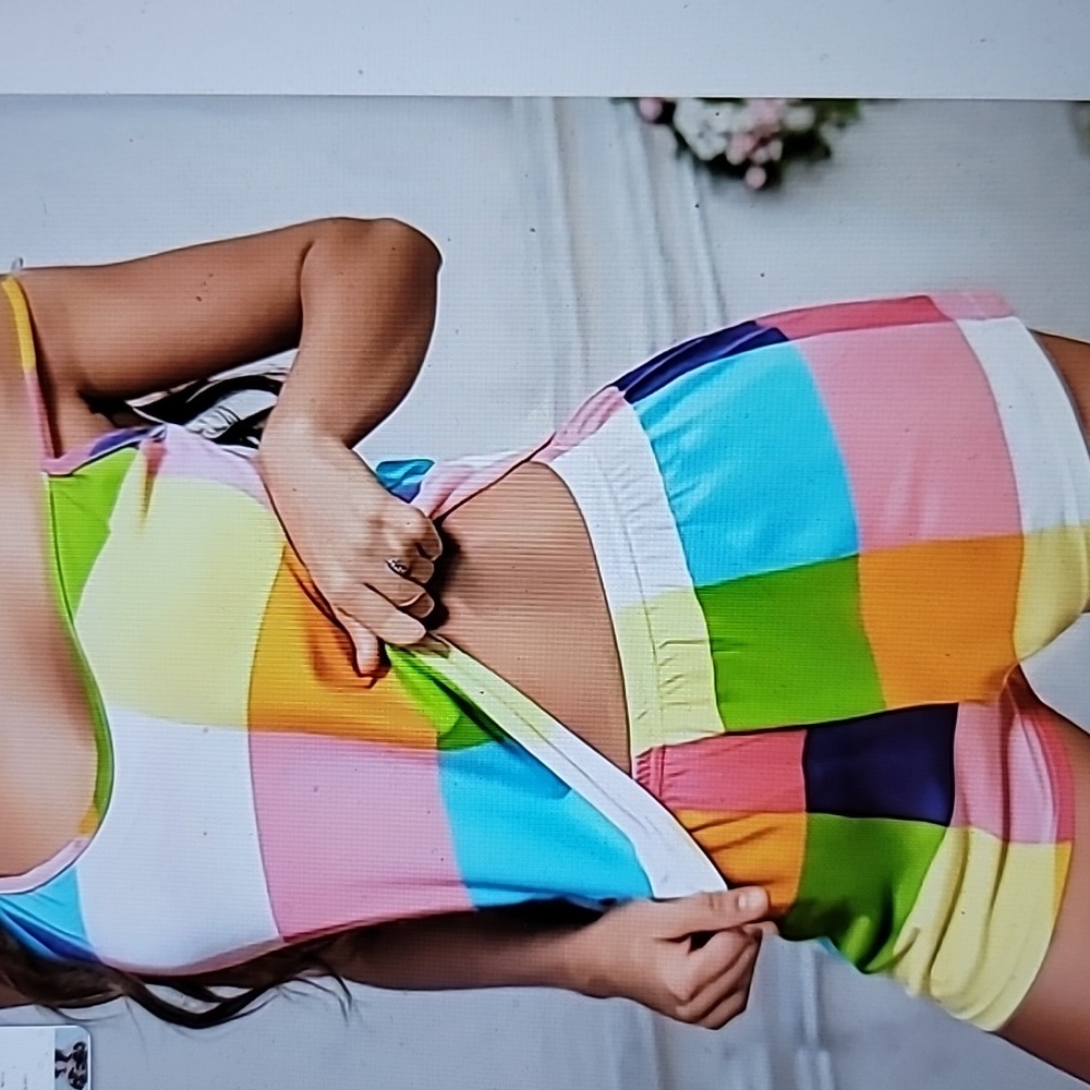 Colorful Large Plaid Lounge Wear Set